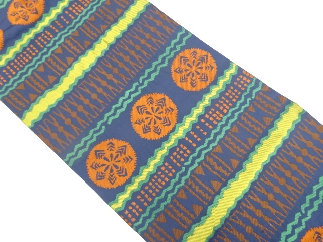 JAPANESE NAGOYA OBI / WOVEN FLOWER CREST